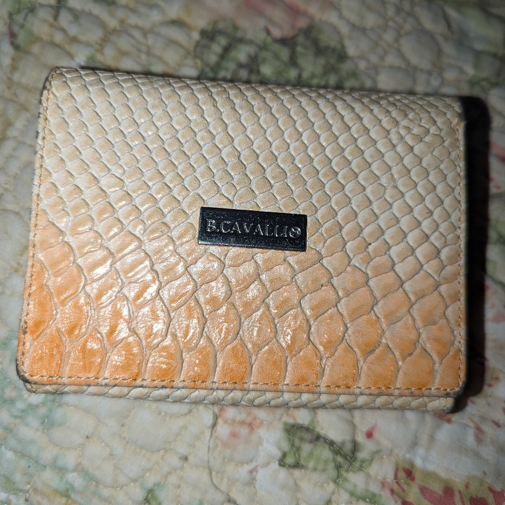VTG  B CAVALLI Leather Multi pocket Credit Card/Change Purse Wallet